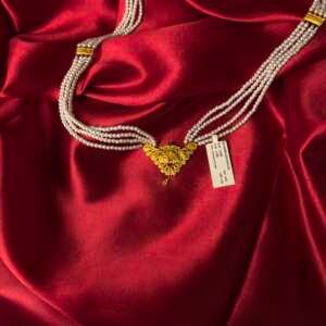 Multi-Strand Gold Pearl Choker