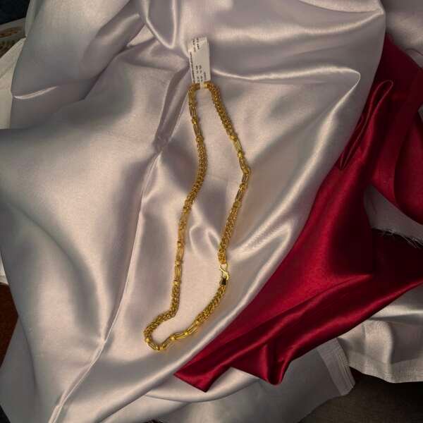 Cylindrical Accents Gold Chain