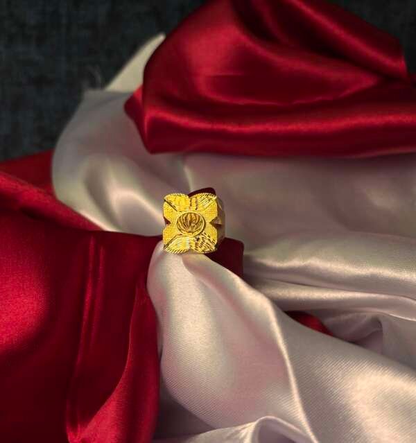 Geo Crest Gold Ring